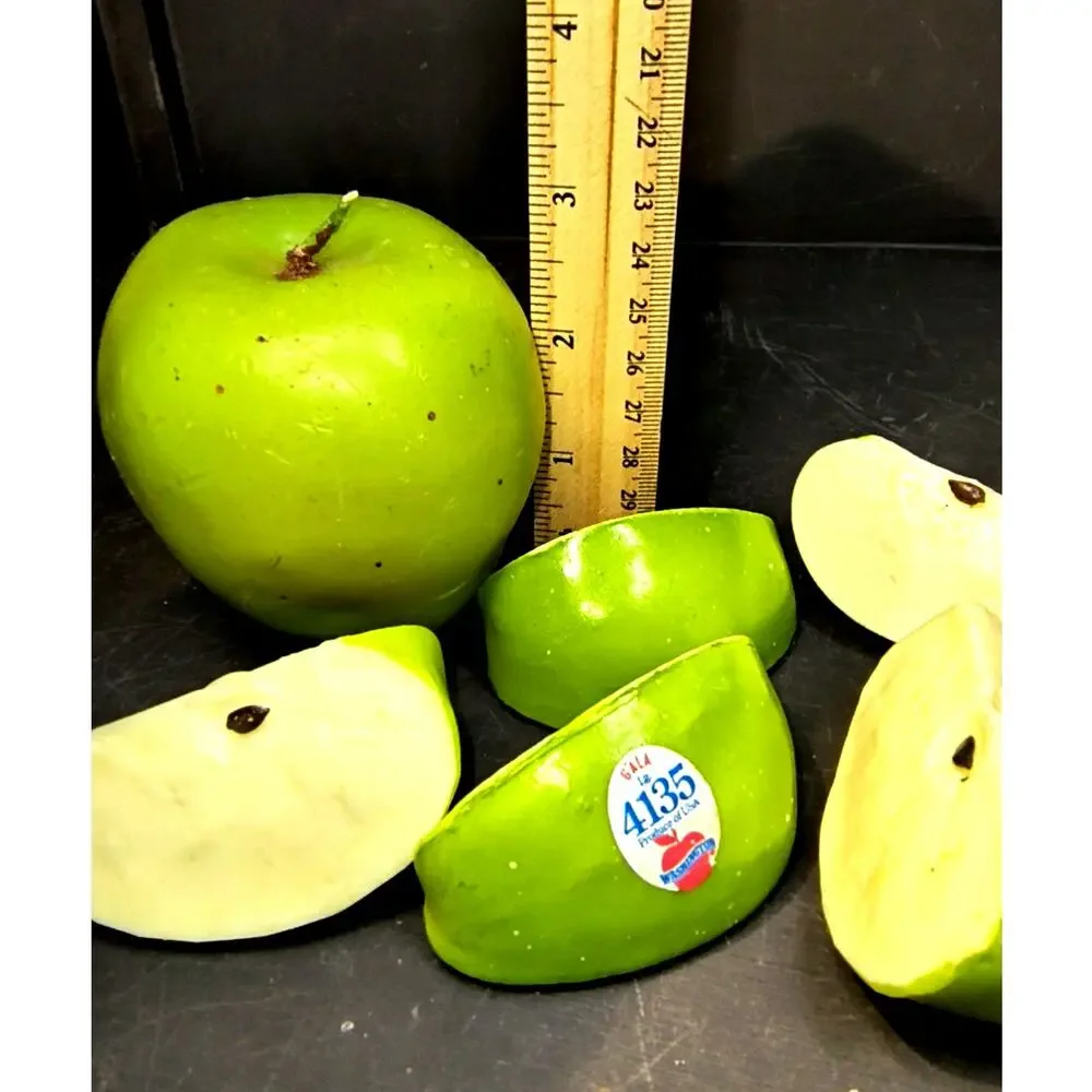 1962.  Wax Display Apples One Whole Apple and 5 Slices Granny Smith